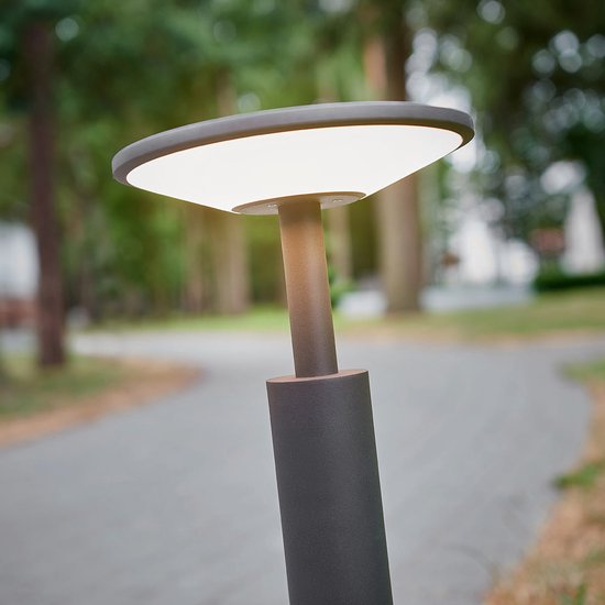 Lucande - Lampe d'extérieur LED - aluminium, plastique - H : 60 cm - anthracite, opale