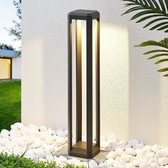 Lucande - LED buitenlamp - 1licht - drukgegoten aluminium - H: 80 cm - antraciet - Inclusief lichtbron