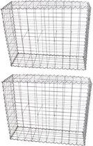 Schanskorf muur - Set: 2 - Afmetingen: 100x80x30 cm - Gabion schanskorven tuin