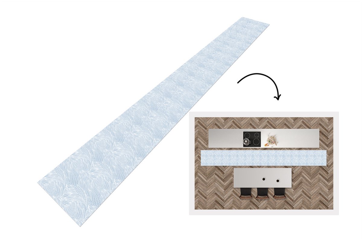 KitchenYeah Keukenloper - Keukenmat - Bladeren - Patronen - Winter - 360x60 cm - Keuken vloerkleed multicolor, foto 3