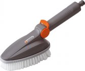 handschrobber 31,8 x 12 cm PVC/microvezel grijs/oranje