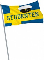 vlag Studentenfeest 90 x 60 cm polyester geel/blauw