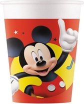 feestbekers Playful Mickey 200 ml karton rood 8 stuks