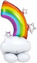 folieballon Regenboog junior 132 cm wit