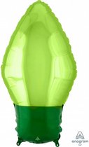 folieballon Green Christmas Light Bulb 27 x 55 cm groen