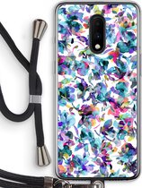 Case Company® - OnePlus 7 hoesje met Koord - Hibiscus Flowers - Telefoonhoesje met Zwart Koord - Bescherming aan alle Kanten en Over de Schermrand