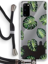 Case Company® - Samsung Galaxy S20 hoesje met Koord - Tropische bladeren - Telefoonhoesje met Zwart Koord - Bescherming aan alle Kanten en Over de Schermrand
