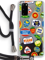 Case Company® - Samsung Galaxy S20 hoesje met Koord - Fruitsticker - Telefoonhoesje met Zwart Koord - Bescherming aan alle Kanten en Over de Schermrand