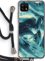 Case Company® - Samsung Galaxy A22 5G hoesje met Koord - Dreaming About Whales - Telefoonhoesje met Zwart Koord - Bescherming aan alle Kanten en Over de Schermrand