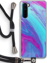 Case Company® - OnePlus Nord hoesje met Koord - Zweverige regenboog - Telefoonhoesje met Zwart Koord - Bescherming aan alle Kanten en Over de Schermrand