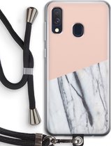 Case Company® - Samsung Galaxy A40 hoesje met Koord - A touch of peach - Telefoonhoesje met Zwart Koord - Bescherming aan alle Kanten en Over de Schermrand