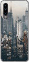 Geschikt voor Huawei P30 hoesje - Skyline van New York - Siliconen Telefoonhoesje