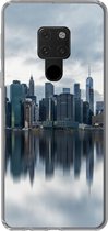 Geschikt voor Huawei P40 Lite hoesje - New York - Skyline - Reflectie - Siliconen Telefoonhoesje