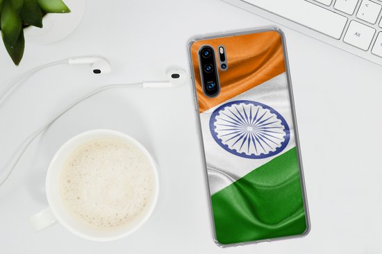 Coque Huawei P30 Pro - Gros plan du drapeau de l'Inde - Coque de téléphone en Siliconen
