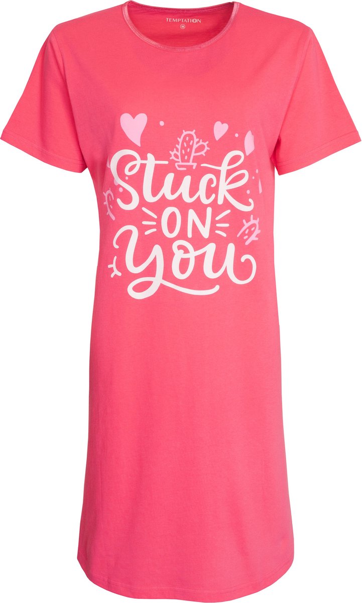 Temptation Dames Nachtmode - Bigshirt - Roze