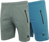 2-Pack Donnay Joggingshort - Sportshort - Heren - Maat XL - Deep-army green/Vintage blue