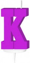 letterkaars ''k'' met houder 4 cm wax fuchsia