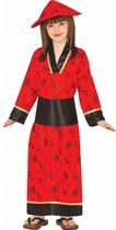 verkleedjurk Kimono meisjes rood/zwart mt 98/104