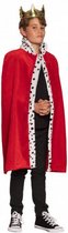 koningsmantel junior 90 cm pluche bordeaux one-size