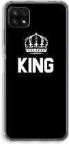 Case Company® - Samsung Galaxy A22 5G hoesje - King zwart - Soft Cover Telefoonhoesje - Bescherming aan alle Kanten en Schermrand
