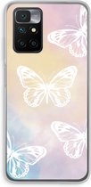 Case Company® - Xiaomi Redmi 10 hoesje - White butterfly - Soft Cover Telefoonhoesje - Bescherming aan alle Kanten en Schermrand