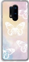 Case Company® - OnePlus 8 Pro hoesje - White butterfly - Soft Cover Telefoonhoesje - Bescherming aan alle Kanten en Schermrand