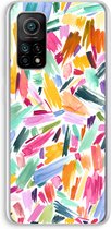 Case Company® - Xiaomi Mi 10T hoesje - Watercolor Brushstrokes - Soft Cover Telefoonhoesje - Bescherming aan alle Kanten en Schermrand