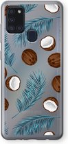 Case Company® - Samsung Galaxy A21s hoesje - Kokosnoot - Soft Cover Telefoonhoesje - Bescherming aan alle Kanten en Schermrand