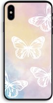 Case Company® - iPhone X hoesje - White butterfly - Biologisch Afbreekbaar Telefoonhoesje - Bescherming alle Kanten en Schermrand