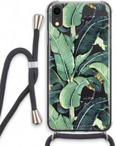 Case Company® - iPhone XR hoesje met Koord - Bananenbladeren - Telefoonhoesje met Zwart Koord - Extra Bescherming aan alle Kanten en Over de Schermrand