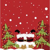 servetten Mood of Santas 3-laags 33 x 33 cm rood 20 stuks