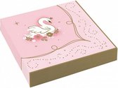 servetten prinses 33 x 33 cm papier roze16 stuks