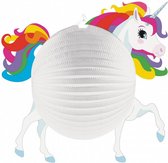 lampion Unicorn junior 25 cm papier wit