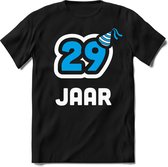 29 Jaar Feest kado T-Shirt Heren / Dames - Perfect Verjaardag Cadeau Shirt - Wit / Blauw - Maat 3XL