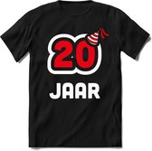 20 Jaar Feest kado T-Shirt Heren / Dames - Perfect Verjaardag Cadeau Shirt - Wit / Rood - Maat M