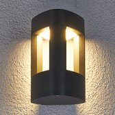 Lucande - LED wandlamp buiten - 90 lichts - aluminium, polycarbonaat - H: 20 cm - antraciet - Inclusief lichtbronnen