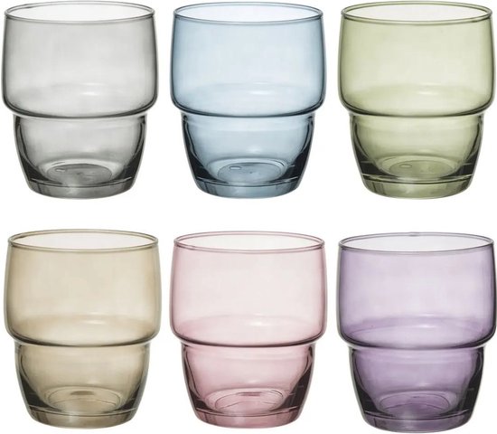 Foto: Set van 12x stuks water sap glazen stapelbaar rodrig 280 ml van glas drinkglazen waterglazen