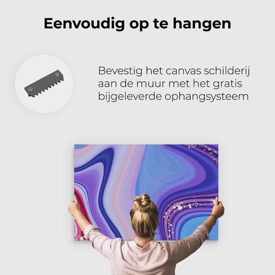 Artaza Peinture sur Toile Art Abstrait - Différentes Couleurs Marbre - 90x60 - Tableau sur Toile - Impression sur Toile