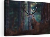Artaza Peinture sur toile Cerf dans la forêt de Dicthbij - 90x60 - Photo sur toile - Impression sur toile