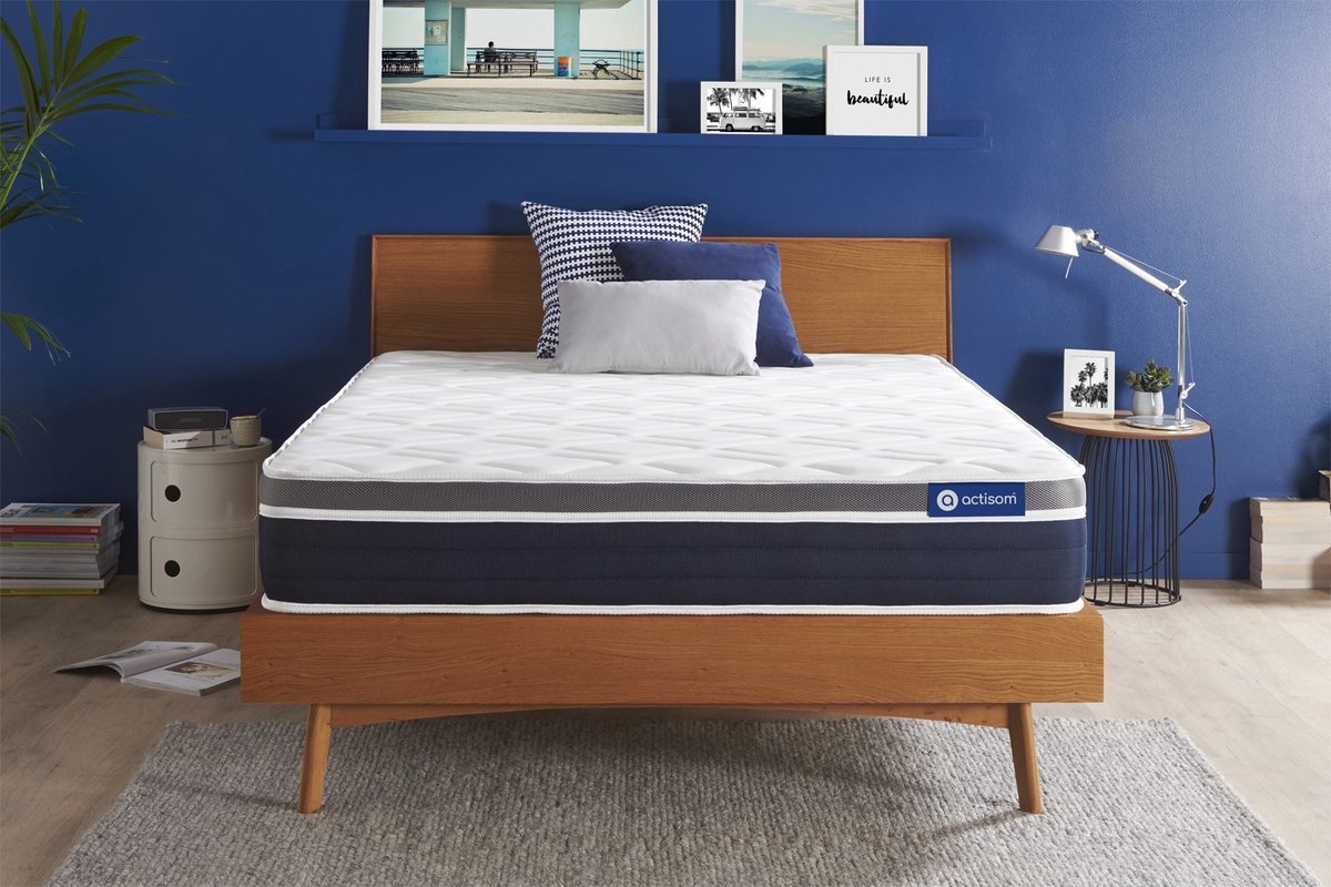 Actiflex confort matras 120x195cm , Pocketveren en traagschuim , Vrij stevig, 7 comfortzones