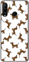 Geschikt voor Huawei P30 Lite hoesje - Patronen - Hond - Teckel - Jongens - Meisjes - Kinderen - Kind - Siliconen Telefoonhoesje
