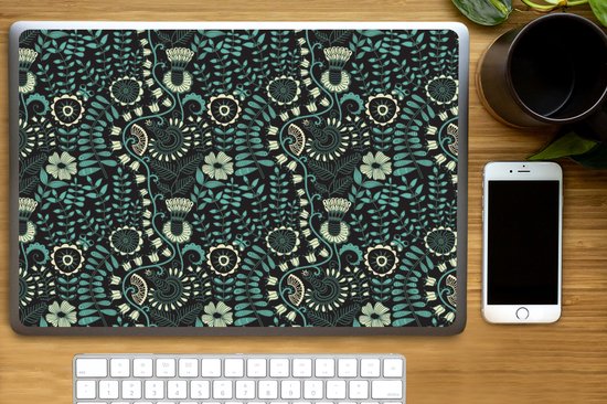 Sticker ordinateur portable - 17,3 pouces - Fleurs - Blauw - Motif