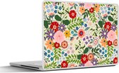 Laptop sticker - 17.3 inch - Bladeren - Bloemen - Design - 40x30cm - Laptopstickers - Laptop skin - Cover