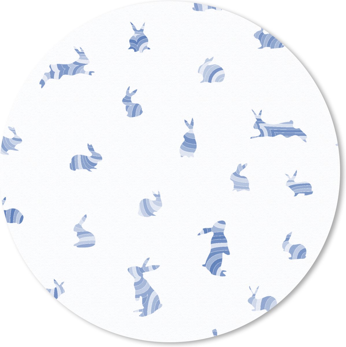 Muismat rond 30x30 cm - Mousepad Konijn - Patronen - Haas - Ronde muismatten