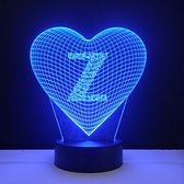 3D LED Lamp - Hart Met Letter - Z