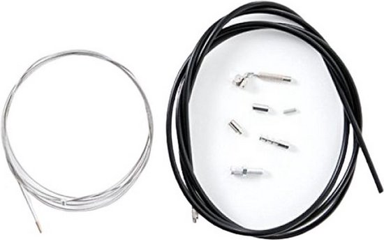 Bowden-set van 2 universele fietskabels - Remkabel en schakelkabels - Met bowden-eindkappen - O-ringen - Donuts - Remkabel en schakelkabel