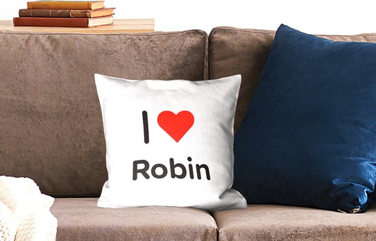 Coussins Coussins décoratifs - Oreillers Salon - 40x40 cm - J'aime - Rouge-gorge - Fille