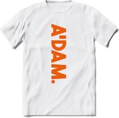 A'Dam Amsterdam T-Shirt | Souvenirs Holland Kleding | Dames / Heren / Unisex Koningsdag shirt | Grappig Nederland Fiets Land Cadeau | - Wit - XL