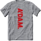 A'Dam Amsterdam T-Shirt | Souvenirs Holland Kleding | Dames / Heren / Unisex Koningsdag shirt | Grappig Nederland Fiets Land Cadeau | - Donker Grijs - Gemaleerd - M