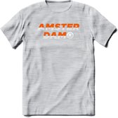 Amsterdam T-Shirt | Souvenirs Holland Kleding | Dames / Heren / Unisex Koningsdag shirt | Grappig Nederland Fiets Land Cadeau | - Licht Grijs - Gemaleerd - L